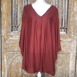 TORRID PLY CREPE BLOUSE TOP V Neck 5 X